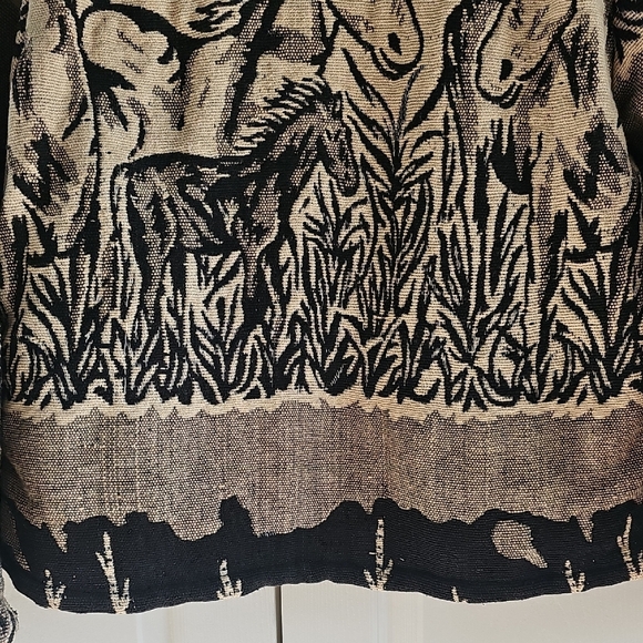 Vintage New Identity Women's Equestrian Thick Cotton Tapestry Jacket Small - Picture 11 of 16